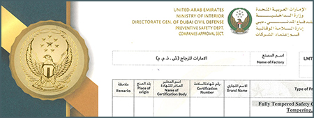 Emirates Glass’ tempered and laminated safety products tested and certified to be safe