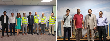 Sales & Technical teams from Total Co. Japan and Royal Glass Africa from Comoros; visited Emirates Glass factory premises to explore facility and discuss projects.